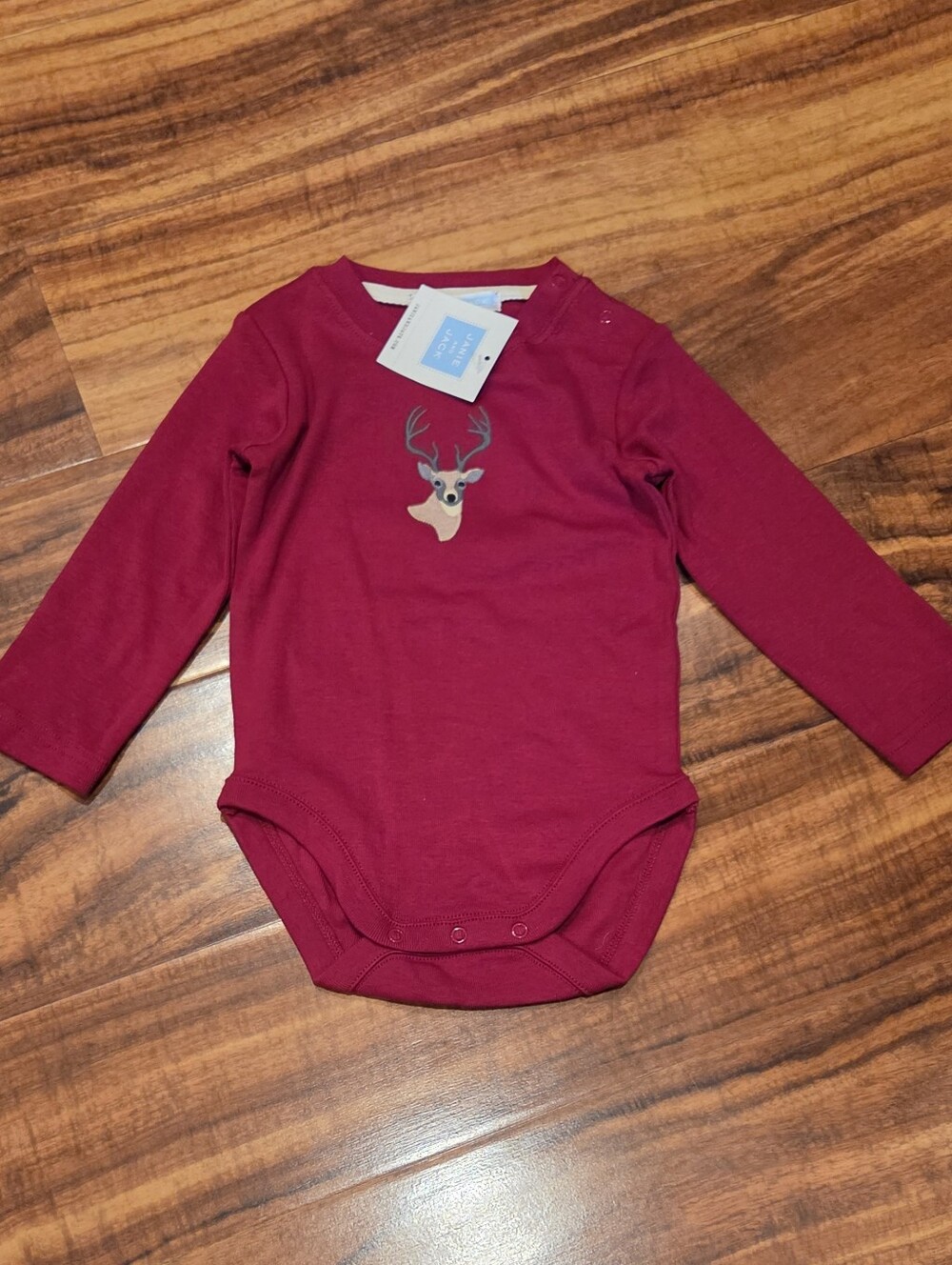 Janie and Jack NWT 6-12 Months Red Deer Holiday Bodysuit